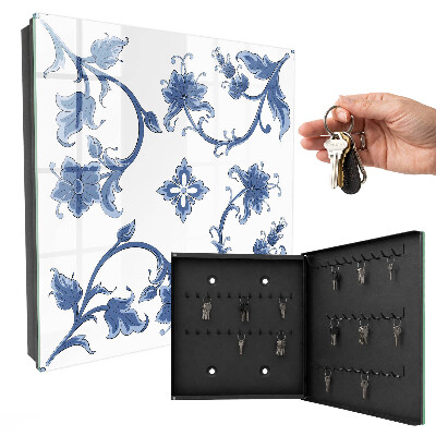Caja para llaves con diseño de estampados florales