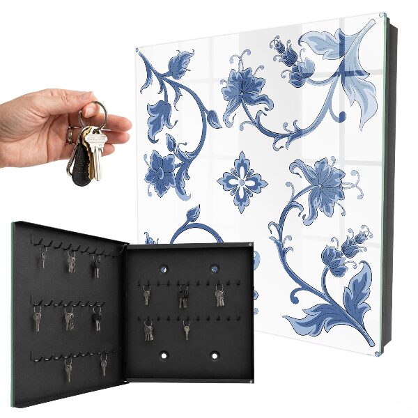 Caja para llaves con diseño de estampados florales