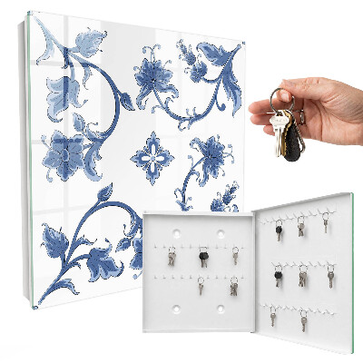 Caja para llaves con diseño de estampados florales