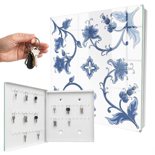Caja para llaves con diseño de estampados florales
