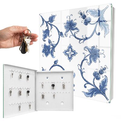 Caja para llaves con diseño de estampados florales