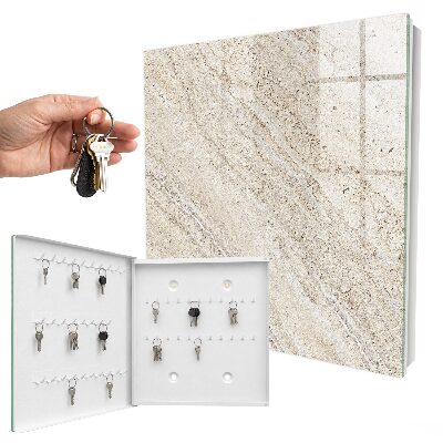 Armario para llaves de pared acabado en mármol claro