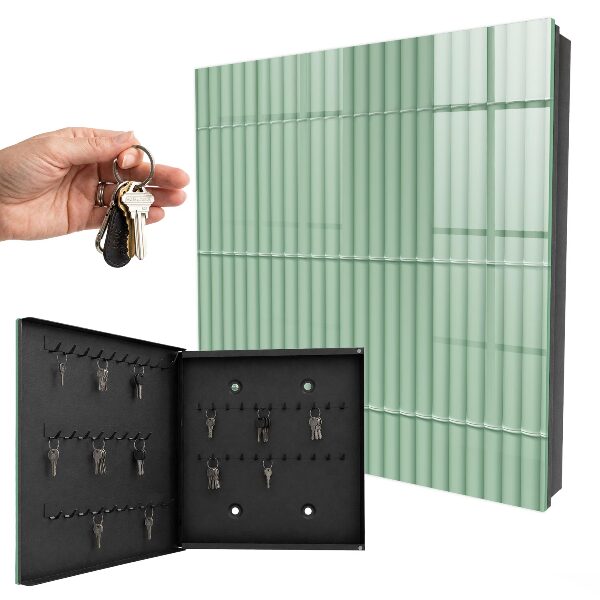 Caja para llaves con diseño de rayas verdes