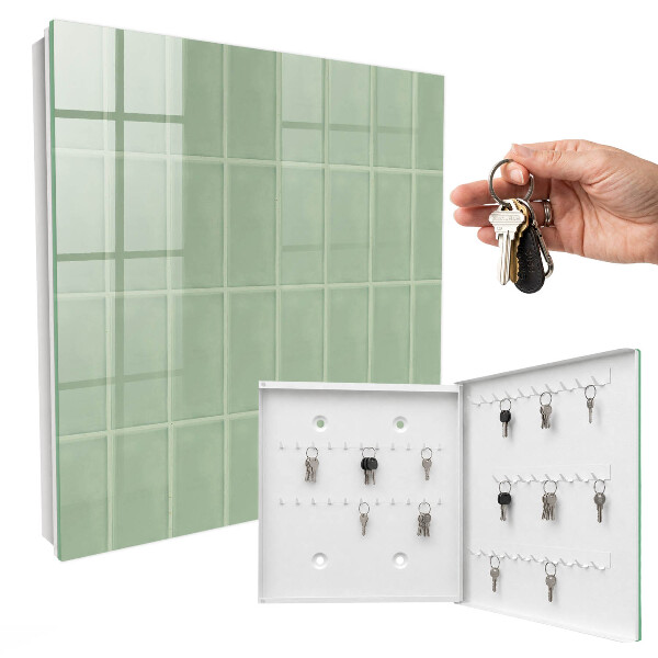 Caja para llaves con diseño de azulejos verdes