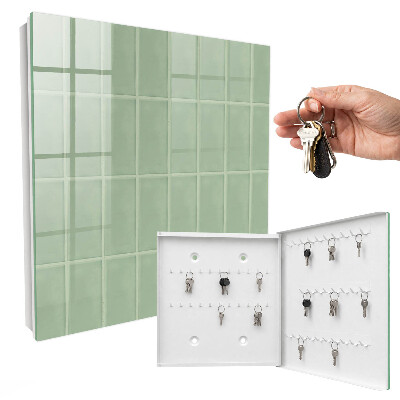 Caja para llaves con diseño de azulejos verdes