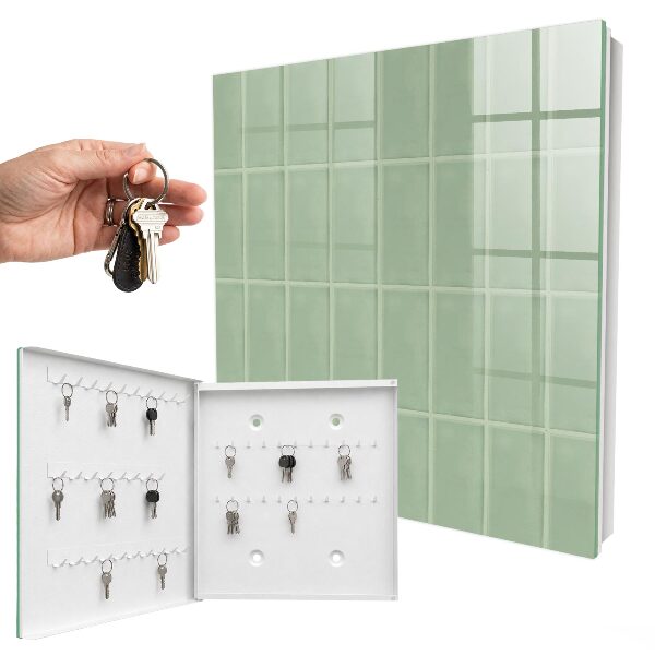 Caja para llaves con diseño de azulejos verdes