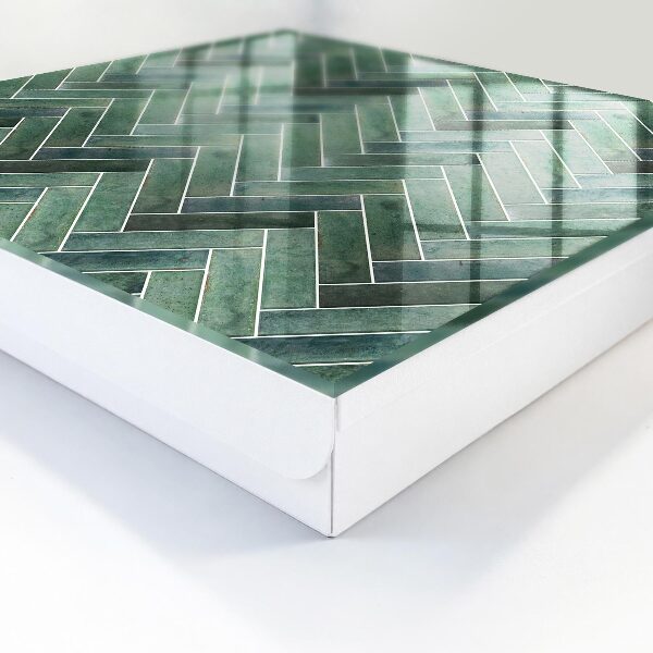 Caja para llaves con diseño de espina de pescado verde