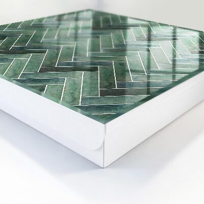 Caja para llaves con diseño de espina de pescado verde