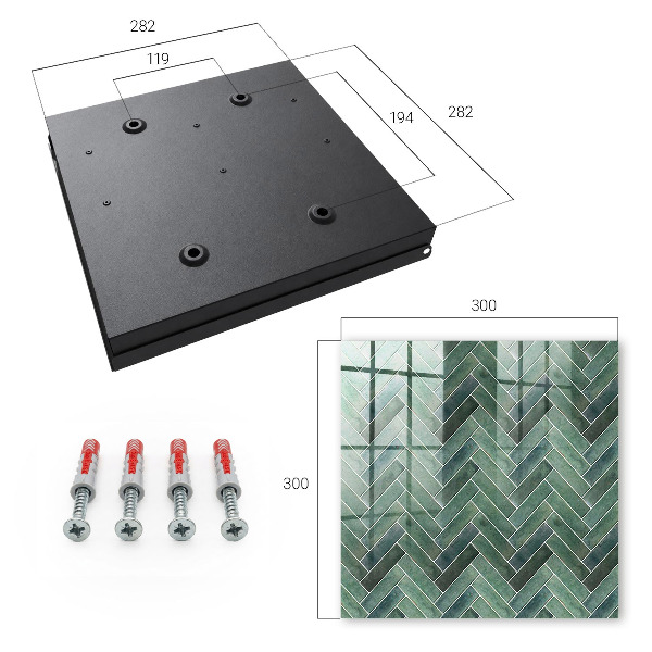 Caja para llaves con diseño de espina de pescado verde