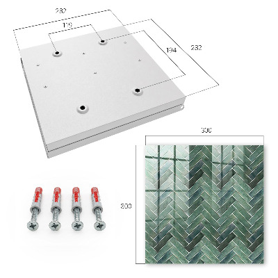 Caja para llaves con diseño de espina de pescado verde