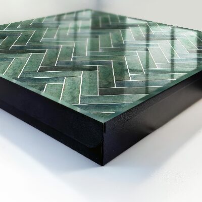 Caja para llaves con diseño de espina de pescado verde