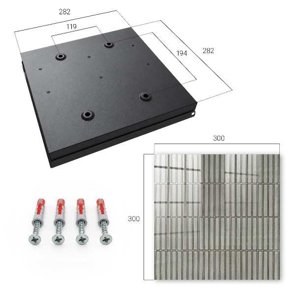 Caja para llaves con diseño de azulejos grises