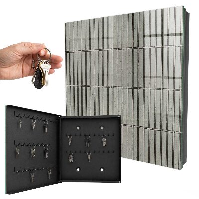Caja para llaves con diseño de azulejos grises