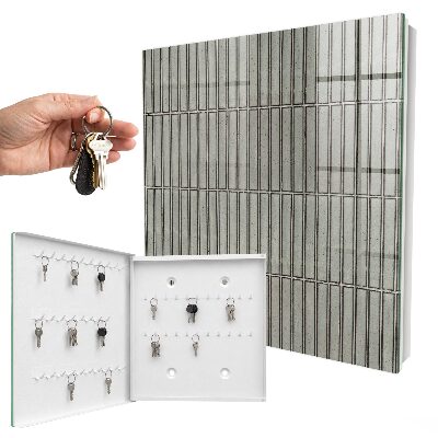 Caja para llaves con diseño de azulejos grises