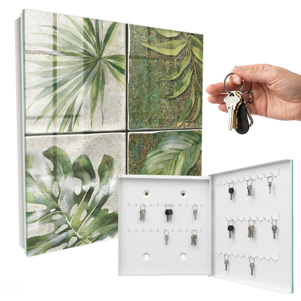 Caja para llaves con diseño de azulejos para plantas