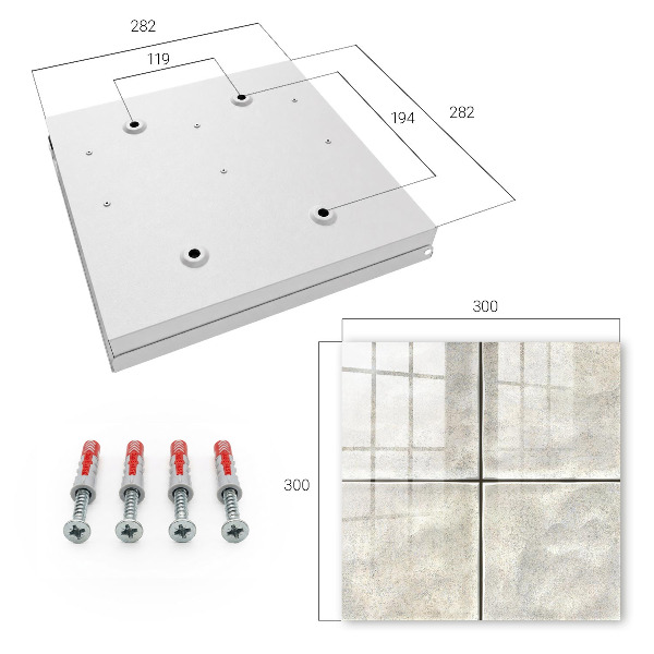 Caja para llaves de azulejos beige
