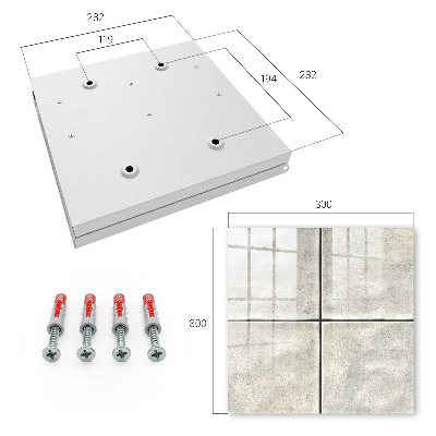 Caja para llaves de azulejos beige