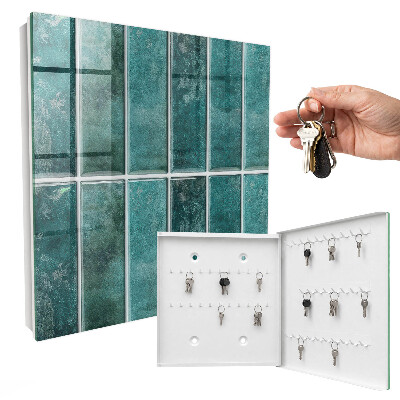 Armario para llaves con diseño de azulejos turquesa