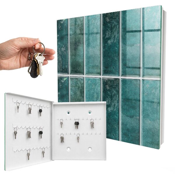 Armario para llaves con diseño de azulejos turquesa