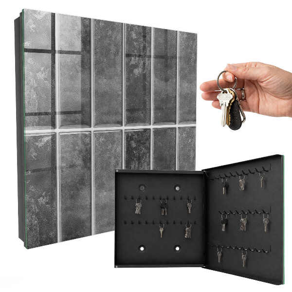 Caja para llaves con diseño de azulejos grises