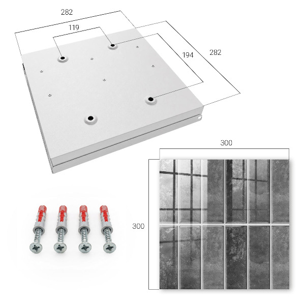 Caja para llaves con diseño de azulejos grises