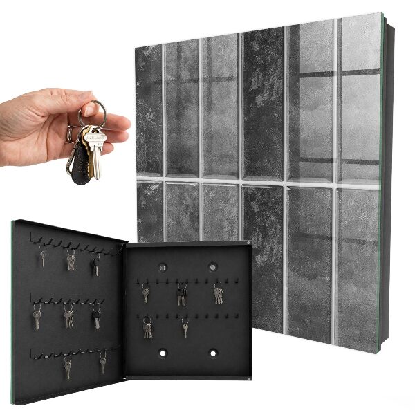 Caja para llaves con diseño de azulejos grises