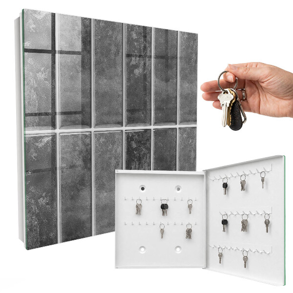 Caja para llaves con diseño de azulejos grises