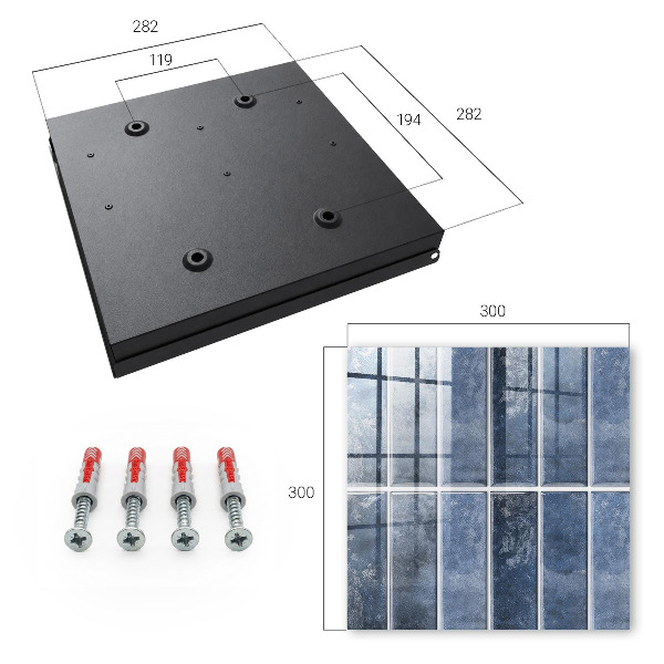 Armario para colgar llaves con diseño de azulejos azules