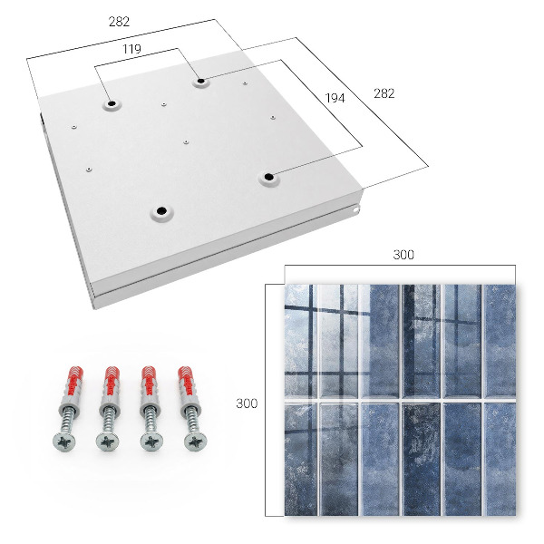 Armario para colgar llaves con diseño de azulejos azules