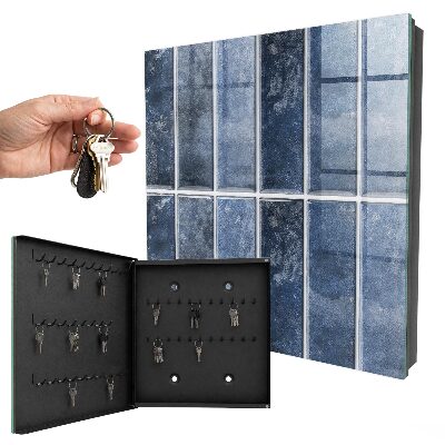 Armario para colgar llaves con diseño de azulejos azules