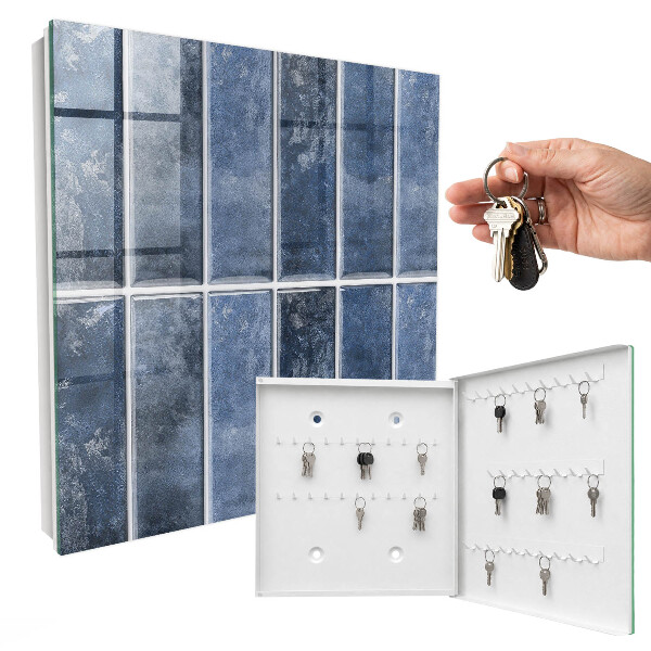 Armario para colgar llaves con diseño de azulejos azules