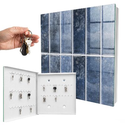 Armario para colgar llaves con diseño de azulejos azules
