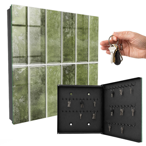 Caja para llaves con diseño de azulejos verdes