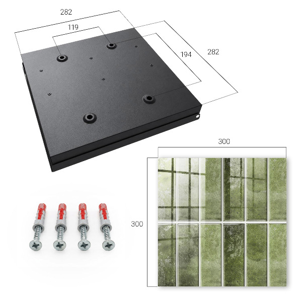 Caja para llaves con diseño de azulejos verdes