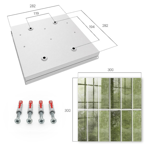 Caja para llaves con diseño de azulejos verdes