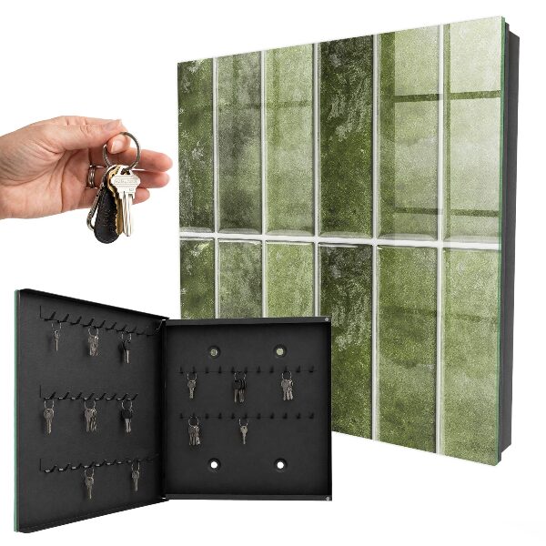 Caja para llaves con diseño de azulejos verdes