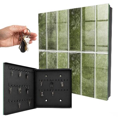 Caja para llaves con diseño de azulejos verdes