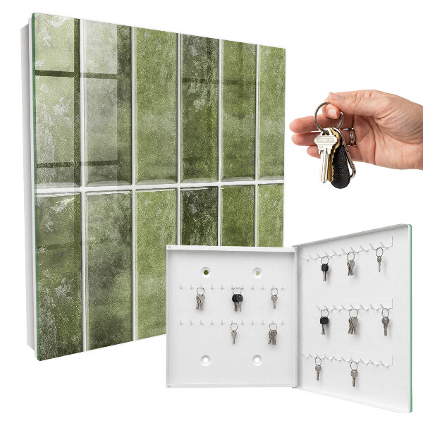 Caja para llaves con diseño de azulejos verdes