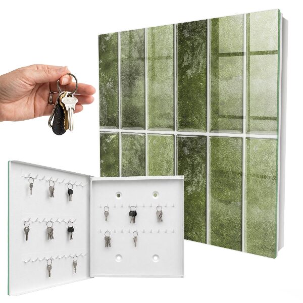 Caja para llaves con diseño de azulejos verdes