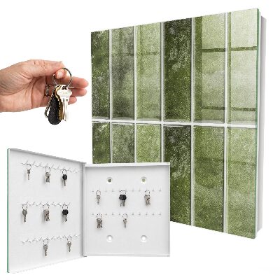 Caja para llaves con diseño de azulejos verdes