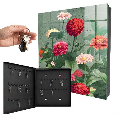 Armario para colgar llaves con diseño de jardín en flor