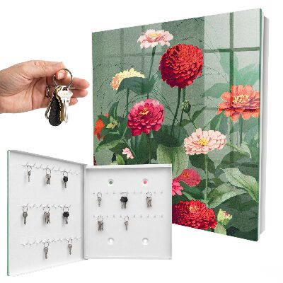 Armario para colgar llaves con diseño de jardín en flor