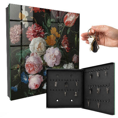Armario para llaves con diseño de ramo de flores