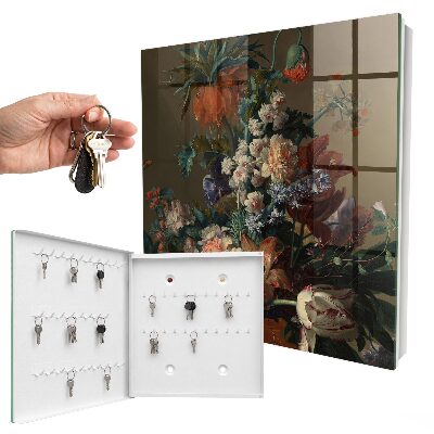 Armario para llaves con diseño de ramo de flores