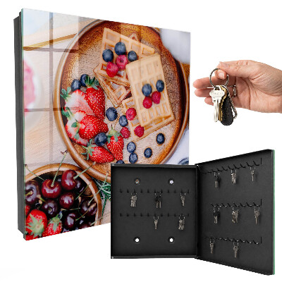 Caja para llaves diseño con motivo de desayuno con fruta
