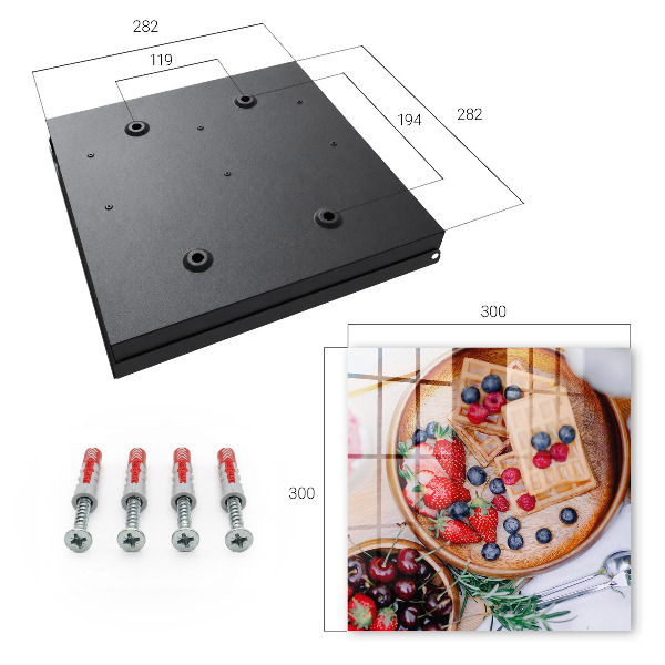 Caja para llaves diseño con motivo de desayuno con fruta