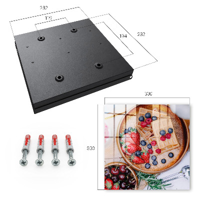 Caja para llaves diseño con motivo de desayuno con fruta