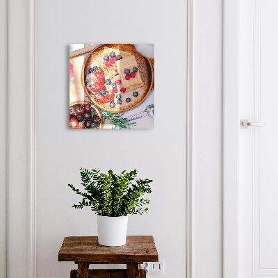 Caja para llaves diseño con motivo de desayuno con fruta