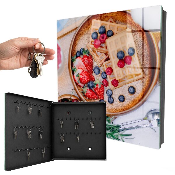 Caja para llaves diseño con motivo de desayuno con fruta