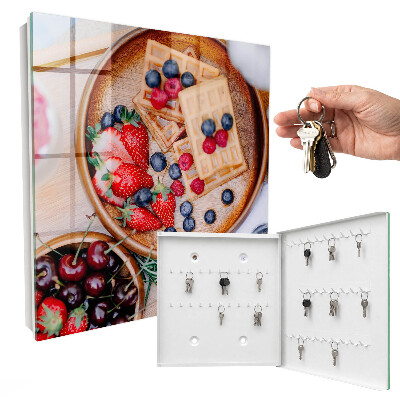 Caja para llaves diseño con motivo de desayuno con fruta